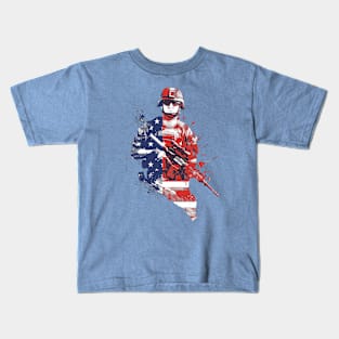 US Army Veteran American Flag Kids T-Shirt